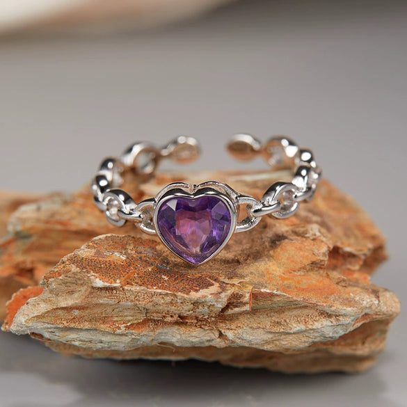 Wholesale Women's Light Luxury Geometric Crystal Gemstone Ring S925 Sterling Silver