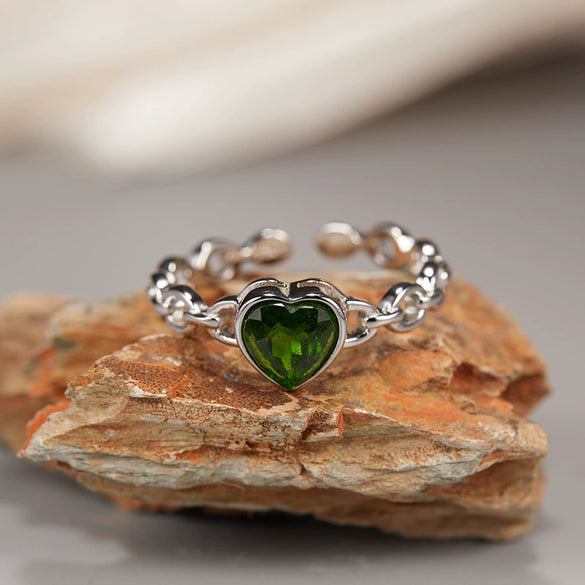 Wholesale Women's Light Luxury Geometric Crystal Gemstone Ring S925 Sterling Silver