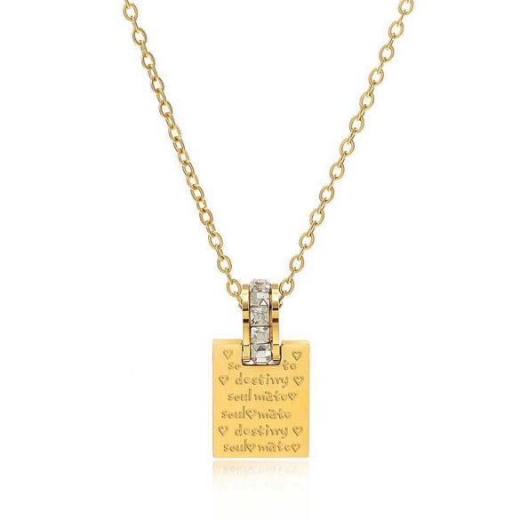 Wholesale Women's Light Luxury Geometric Design Electroplated Steel 18K Gold Clavicle Necklace