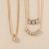 Wholesale Women's Light Luxury Geometric Diamondencrusted Rhinestone Pendant Oshaped Chain Stainless Steel Necklace With Vacuum Real Gold Plating
