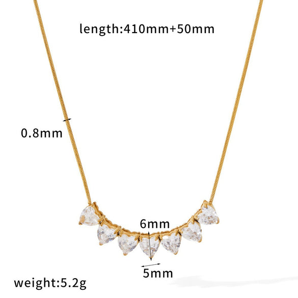 Wholesale Women's Light Luxury Geometric Diamondencrusted Rhinestone Pendant Oshaped Chain Stainless Steel Necklace With Vacuum Real Gold Plating