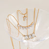 Wholesale Women's Light Luxury Geometric Diamondencrusted Rhinestone Pendant Oshaped Chain Stainless Steel Necklace With Vacuum Real Gold Plating
