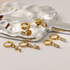 Wholesale Women's Light Luxury Geometric Diamondencrusted Stainless Steel Earrings With Pvd Furnace Vacuum Real Gold Plating