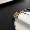 Wholesale Women's Light Luxury Geometric Doublelayer Gem Titanium Steel Electroplated Round Ring