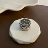 Wholesale Women's Light Luxury Geometric Doublelayer Gem Titanium Steel Electroplated Round Ring