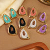 Wholesale Women's Light Luxury Geometric Dripping Oil Stainless Steel Triangle Oil Drop Earrings