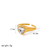 Wholesale Women's Light Luxury Geometric Drop Shape Titanium Steel And Stainless Steel Ring With Diamonds Pvd Furnace Vacuum Real Gold Plated