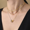 Wholesale Women's Light Luxury Geometric Ferris Wheel Handcuff Pendant Stainless Steel And Titanium Steel Electroplated Clavicle Chain Necklace