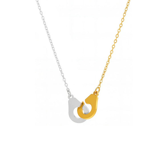 Wholesale Women's Light Luxury Geometric Ferris Wheel Handcuff Pendant Stainless Steel And Titanium Steel Electroplated Clavicle Chain Necklace