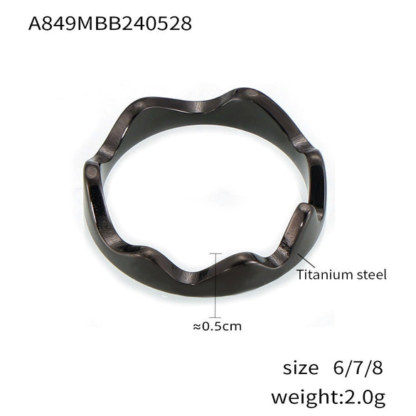 Wholesale Women's Light Luxury Geometric Ferris Wheel Irregular Split Ring Combination Stainless Steel Titanium Steel Pvd Plated 18K Gold Color Preservation Ring