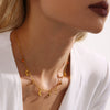 Wholesale Women's Light Luxury Geometric Ferris Wheel Moon Clavicle Necklace With Multicolor Rhinestone Tassel Stainless Steel 18K Gold Plated Zircon Pendant
