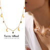 Wholesale Women's Light Luxury Geometric Ferris Wheel Moon Clavicle Necklace With Multicolor Rhinestone Tassel Stainless Steel 18K Gold Plated Zircon Pendant