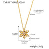 Wholesale Women's Light Luxury Geometric Ferris Wheel Snowflake Zircon Stainless Steel Pendant Clavicle Necklace With 18K Gold Pvd Plating