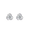 Wholesale Women's Light Luxury Geometric Flower Stud Earrings In 999 Sterling Silver With Micro Inlay