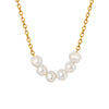 Wholesale Women's Light Luxury Geometric Freshwater Pearl Pendant Necklace With Nonfading Titanium Steel Cross Chain And Electroplating
