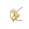 Wholesale Women's Light Luxury Geometric Fruit Inlaid With Gold Stainless Steel Titanium Steel Ring Accessories