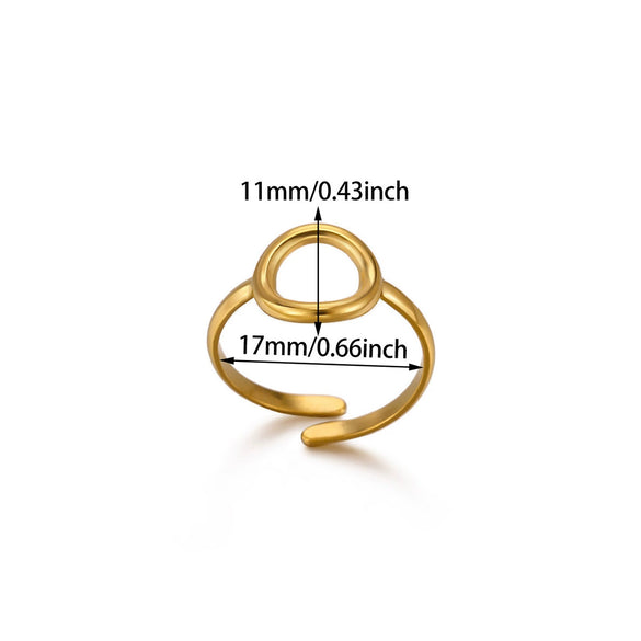 Wholesale Women's Light Luxury Geometric Fruit Inlaid With Gold Stainless Steel Titanium Steel Ring Accessories