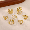 Wholesale Women's Light Luxury Geometric Fruit Inlaid With Gold Stainless Steel Titanium Steel Ring Accessories