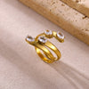 Wholesale Women's Light Luxury Geometric Fruit Pattern Copper Zircon Ring Inlaid With Gold