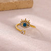 Wholesale Women's Light Luxury Geometric Fruit Pattern Copper Zircon Ring Inlaid With Gold