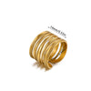 Wholesale Women's Light Luxury Geometric Fruit Pattern Stainless Steel Titanium Steel Gold Inlaid Open Ring Accessories