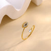 Wholesale Women's Light Luxury Geometric Fruit Shaped 18K Gold Inlaid Fashion Ring