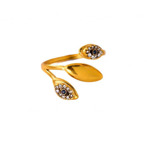Wholesale Women's Light Luxury Geometric Fruit Shaped 18K Gold Inlaid Fashion Ring