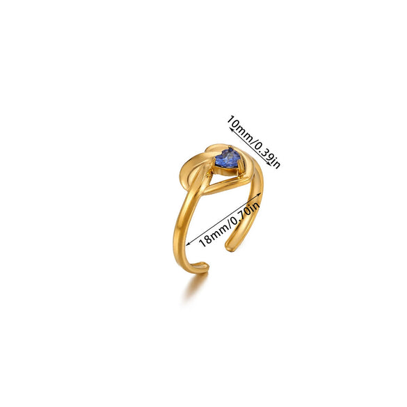 Wholesale Women's Light Luxury Geometric Fruitshaped Inlaid With Gold Stainless Steel Zircon Imitation Pearl Ring Accessories