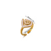 Wholesale Women's Light Luxury Geometric Fruitshaped Inlaid With Gold Stainless Steel Zircon Imitation Pearl Ring Accessories