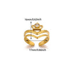 Wholesale Women's Light Luxury Geometric Fruitshaped Inlaid With Gold Stainless Steel Zircon Imitation Pearl Ring Accessories