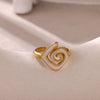 Wholesale Women's Light Luxury Geometric Fruitshaped Inlaid With Gold Stainless Steel Zircon Imitation Pearl Ring Accessories