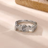 Wholesale Women's Light Luxury Geometric Fruitshaped Stainless Steel Ring Inlaid With Gold Accessories
