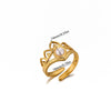Wholesale Women's Light Luxury Geometric Fruitshaped Stainless Steel Ring Inlaid With Zircon And Gold
