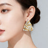 Wholesale Women's Light Luxury Geometric Gold Electroplated Stainless Steel Earrings