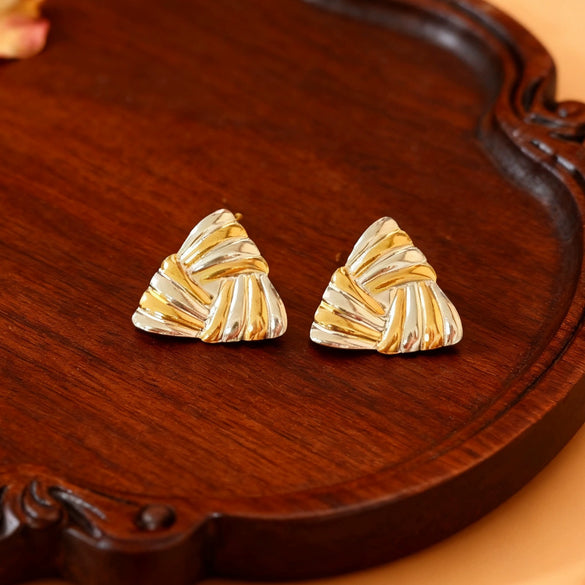 Wholesale Women's Light Luxury Geometric Gold Electroplated Stainless Steel Earrings