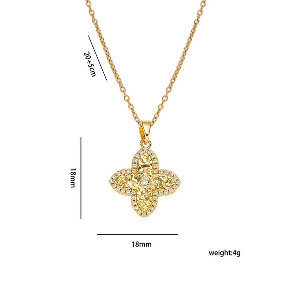 Wholesale Women's Light Luxury Geometric Gold Plated Copper And Zircon Clavicle Chain Necklace