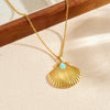 Wholesale Women's Light Luxury Geometric Gold Plated Stainless Steel Box Chain Necklace Pendant