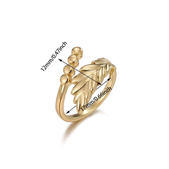 Wholesale Women's Light Luxury Geometric Goldinlaid Ring With Shell Imitation Pearl Fourleaf Clover Heart And Fruit Shapes