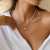Wholesale Women's Light Luxury Geometric Heart Pendant Stainless Steel Electroplated Necklace