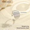 Wholesale Women's Light Luxury Geometric Heart Shape And Flower Pattern Stainless Steel Electroplated Open Ring Hand Jewelry