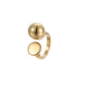 Wholesale Women's Light Luxury Geometric Heart Shape And Flower Pattern Stainless Steel Electroplated Open Ring Hand Jewelry