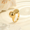 Wholesale Women's Light Luxury Geometric Heart Shape And Flower Pattern Stainless Steel Electroplated Open Ring Hand Jewelry