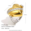 Wholesale Women's Light Luxury Geometric Heart Stereo Stainless Steel 18K Gold Plated Ring Hand Jewelry