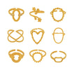 Wholesale Women's Light Luxury Geometric Heartshaped Multishape Electroplated Stainless Steel Open Ring Combination Accessories
