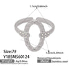 Wholesale Women's Light Luxury Geometric Heartshaped Multishape Electroplated Stainless Steel Open Ring Combination Accessories