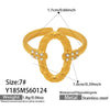 Wholesale Women's Light Luxury Geometric Heartshaped Multishape Electroplated Stainless Steel Open Ring Combination Accessories