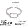 Wholesale Women's Light Luxury Geometric Heartshaped Multishape Electroplated Stainless Steel Open Ring Combination Accessories