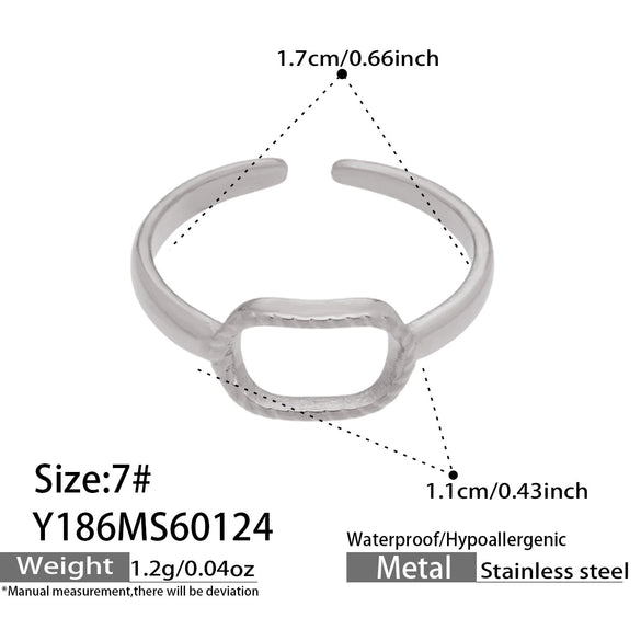 Wholesale Women's Light Luxury Geometric Heartshaped Multishape Electroplated Stainless Steel Open Ring Combination Accessories