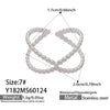 Wholesale Women's Light Luxury Geometric Heartshaped Multishape Electroplated Stainless Steel Open Ring Combination Accessories