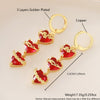 Wholesale Women's Light Luxury Geometric Heartshaped Red Rose Zircon Earrings Studs Made Of 925 Silver And Copper With Electroplating